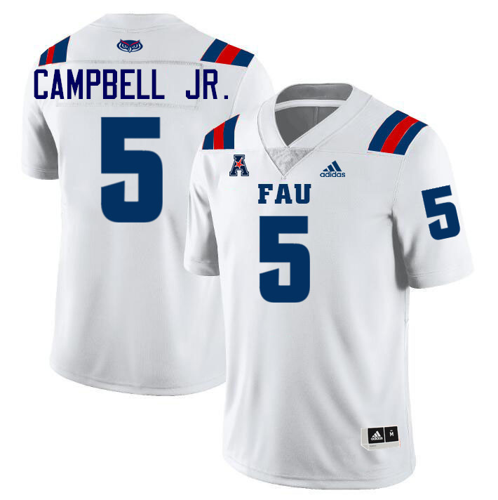 CJ Campbell Jr. FAU Jersey,Florida Atlantic Owls Football Jersey,Uniforms,Gears-White